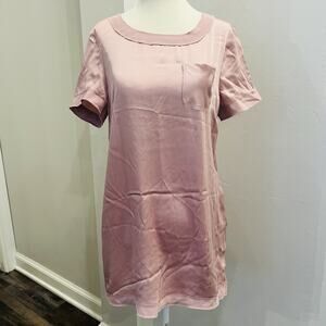 She Said Women’s Pink Short Sleeve Front Pocket Top Shirt Tee Blouse S (A0128)